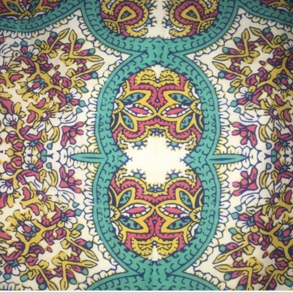 LUCY AND LAUREL PAISLEY LINEN SKIRT with back exposed zipper - Picture 4 of 7